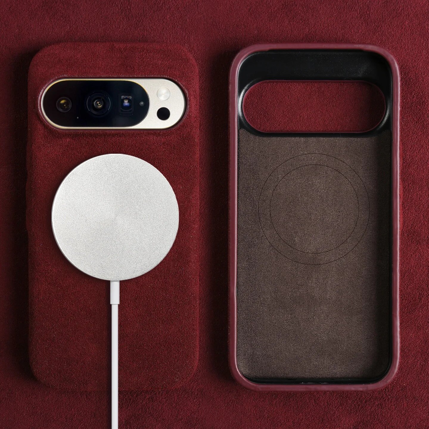 Роскошный магнитный чехол для Google Pixel 10 Pro 9pro 8pro Гугл Пиксель 10 Про, Красный, Red 8801