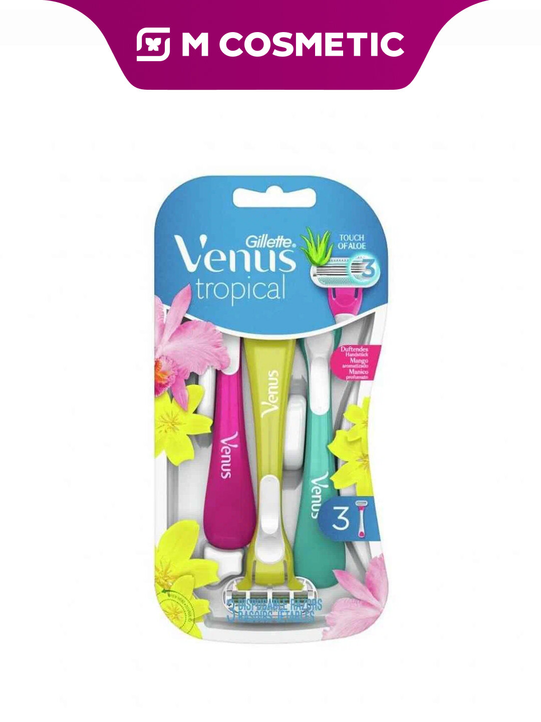 Бритвенные станки Gillette Venus Tropical, одноразовые, 3 штуки