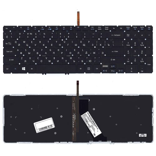 Клавиатура для ноутбука Acer TravelMate P658-M черная с подсветкой клавиатура для ноутбука acer travelmate p658 m черная с подсветкой
