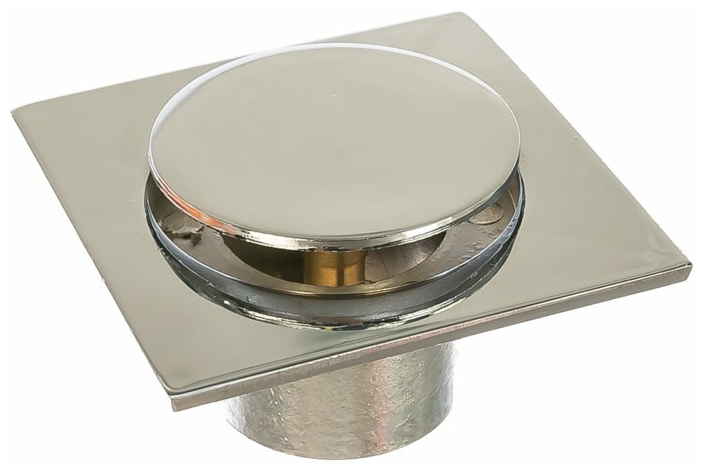 трап вертикальный ORE 100х100мм слив 50мм нажимной металл гидрозатвор - фото №1