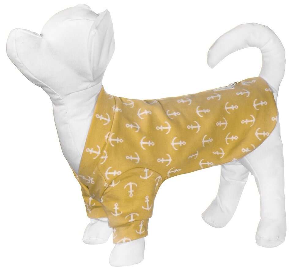 Yami-Yami толстовка для собак Якорь, желтая, размер L, длина спины 35 см
