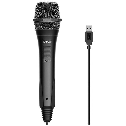 Микрофон игровой (для стриминга) Ipega Проводной (PG-9209) (PS4/Switch/Xbox/Wii U), черный