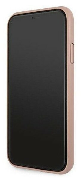 Guess для iPhone 11 чехол PU 4G Big metal logo Hard Pink