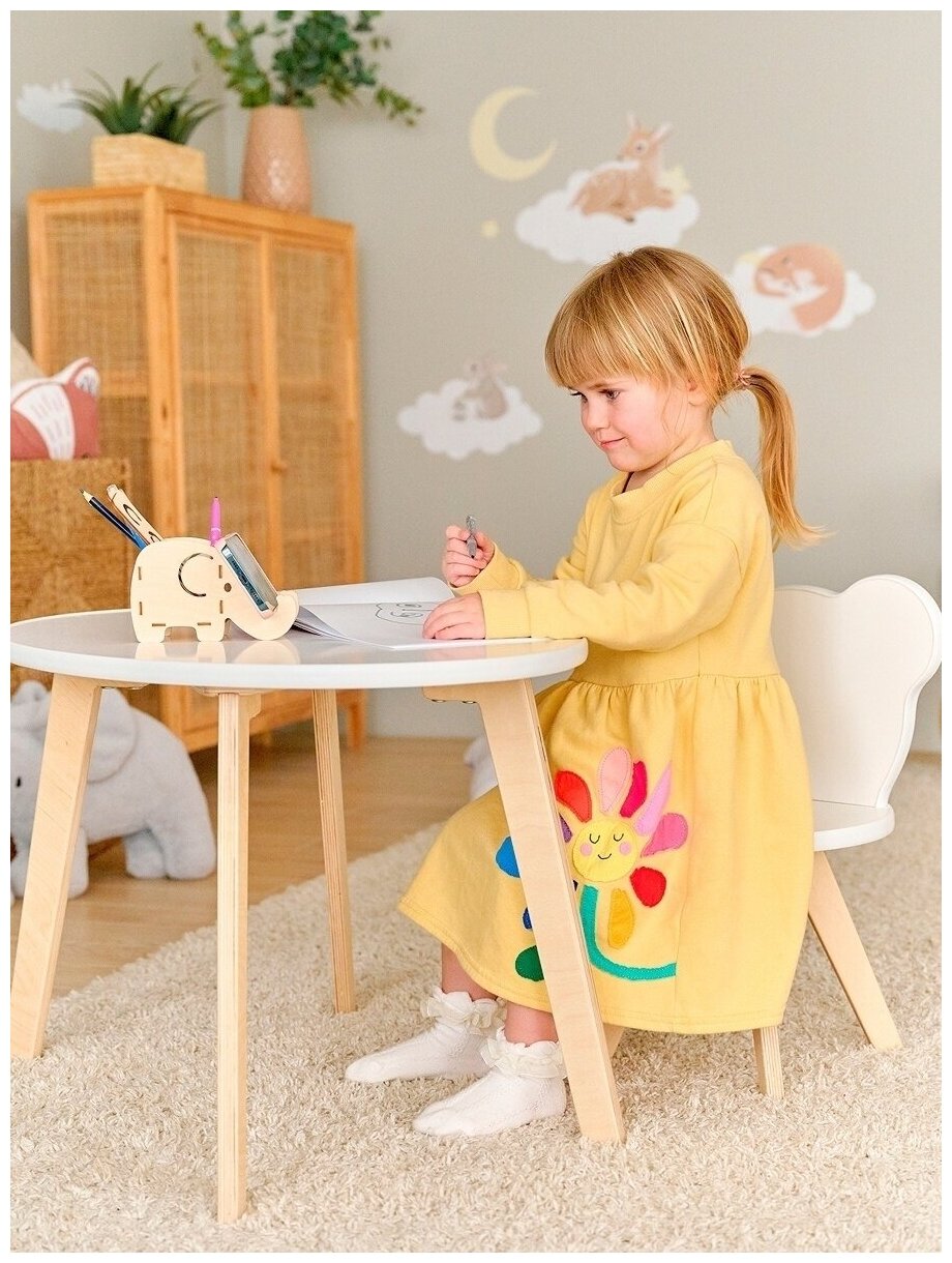Детский стол и стул, набор мебели комнату, комплект столик со стульчиком для детей и малышей от года - фотография № 6