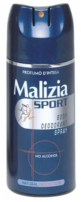 Дезодорант Malizia BodySpray Sport "No Alcohol", 150мл