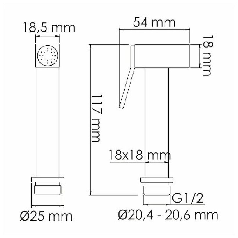 Гигиенический душ WasserKRAFT A213 Золото матовое - фотография № 3