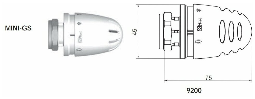 Термостатический элемент (термоголовка) Herz Mini GS 1 920006 М28x1.5 - фотография № 2