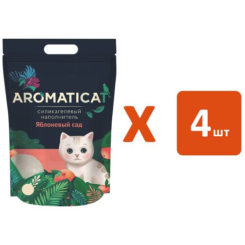 AROMATICAT яблоневый САД наполнитель силикагелевый для туалета кошек (10 л х 4 шт)