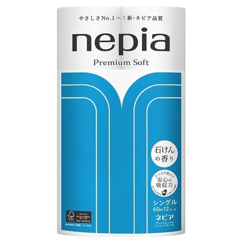 Ароматизированная однослойная туалетная бумага, premium soft, 60 м. (12 рулонов