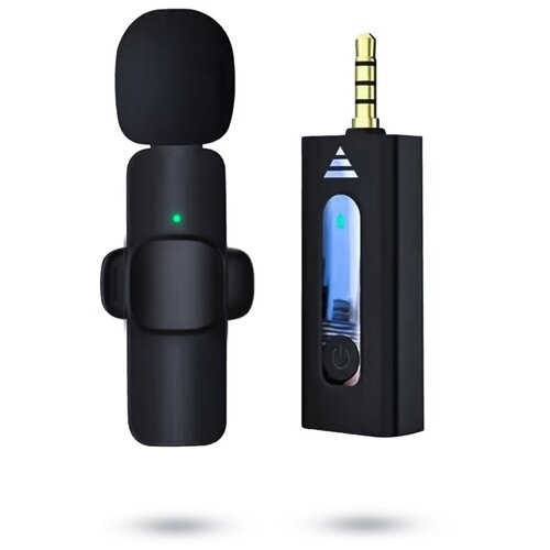 Беспроводной петличный микрофон AUX 3,5мм с шумоподавлением MyLatso, смартфона iPhone, Ipod, Android, фотокамеры, видеокамеры, портативной колонки