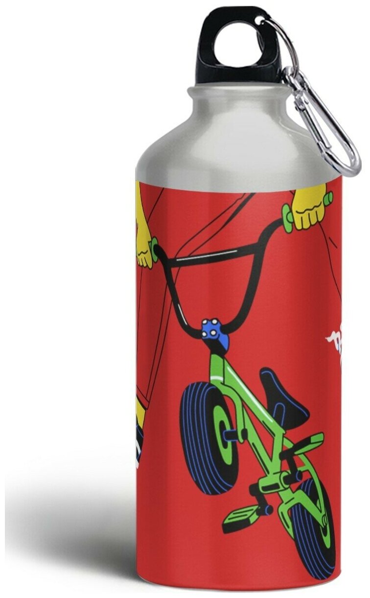 Бутылка спортивная,туристическая фляга, 500мл с карабином BMX Спорт - 46