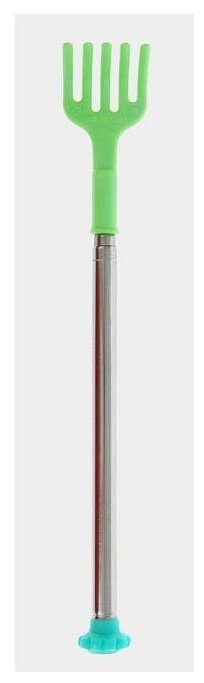Массажёр - чесалка, универсальный, с раздвижной ручкой, 23/48 см, цвет серебристый/зелёный - фотография № 7