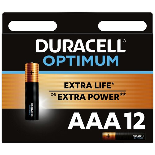 Батарейка Duracell Optimum AAA, в упаковке: 12 шт. батарейки duracell optimum aaa 4 шт