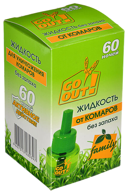Жидкость для фумигатора GO OUT от комаров 60 ночей