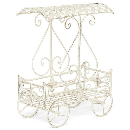 Цветочница TetChair CARRIAGE (mod. PL08--6954),металл, 40х23х55см, Античный белый (Antique White)