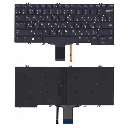 Клавиатура keyboard 33JVM для ноутбука Dell Latitude E5280 5288 5289 7280 7290 7380 Latitude 5290 7390 черная с подсветкой 2033₽