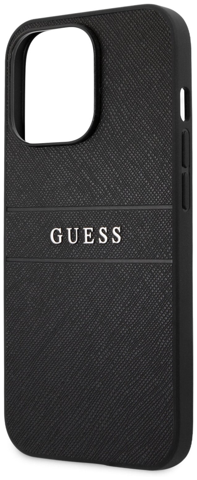 Guess для iPhone 13 Pro чехол PU Saffiano with metal logo Hard Black