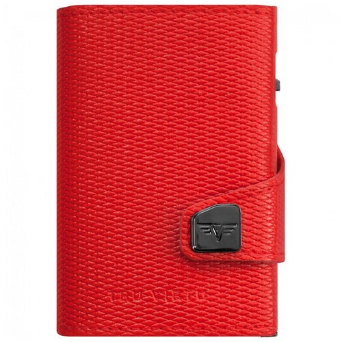 Кожаный кошелек с отделением для монет TRU VIRTU CLICK &SLIDE Rhombus Coral, цвет Коралловый/Красный (CN-rhombus)