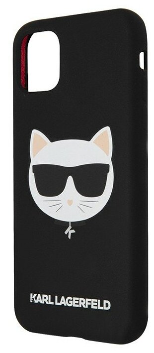Чехол Karl Lagerfeld силиконовый для iPhone 11, Liquid silicone Choupette черный
