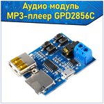 Аудио модуль (MP3-плеер) GPD2856C под TF-карту и USB разъем & Плата-усилитель - изображение