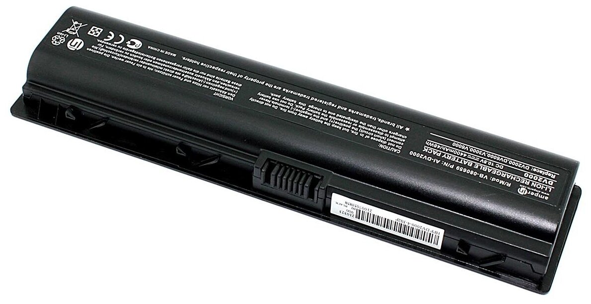 Аккумуляторная батарея Amperin для ноутбука HP Pavilion DV2000 (HSTNN-DB42) 10,8V 4400mAh AI-DV2000