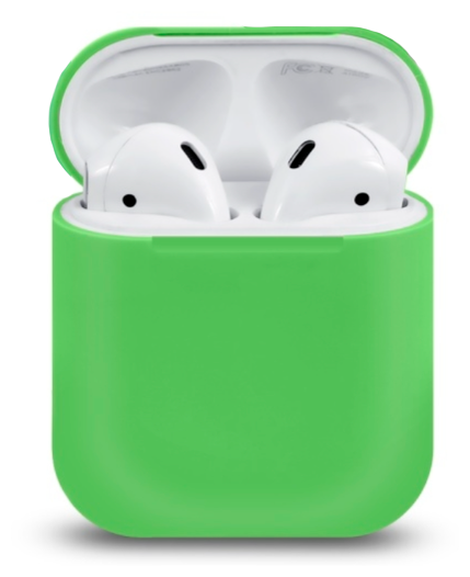 Чехол силиконовый для Airpods 1/Airpods 2 case, зеленый