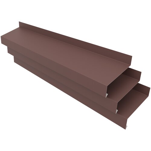 Отлив оконный ширина полки 100мм/ отлив для окна / планка отлива, цвет коричневый(RAL 8017) Длина 1,5м, 3 штуки в комплекте