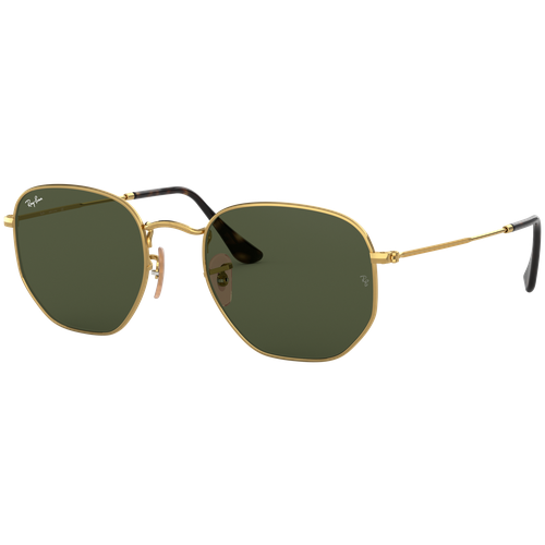 Солнцезащитные очки Ray-Ban, золотой, зеленый очки ray ban rb 3548n 001 57 hexagonal flat lenses