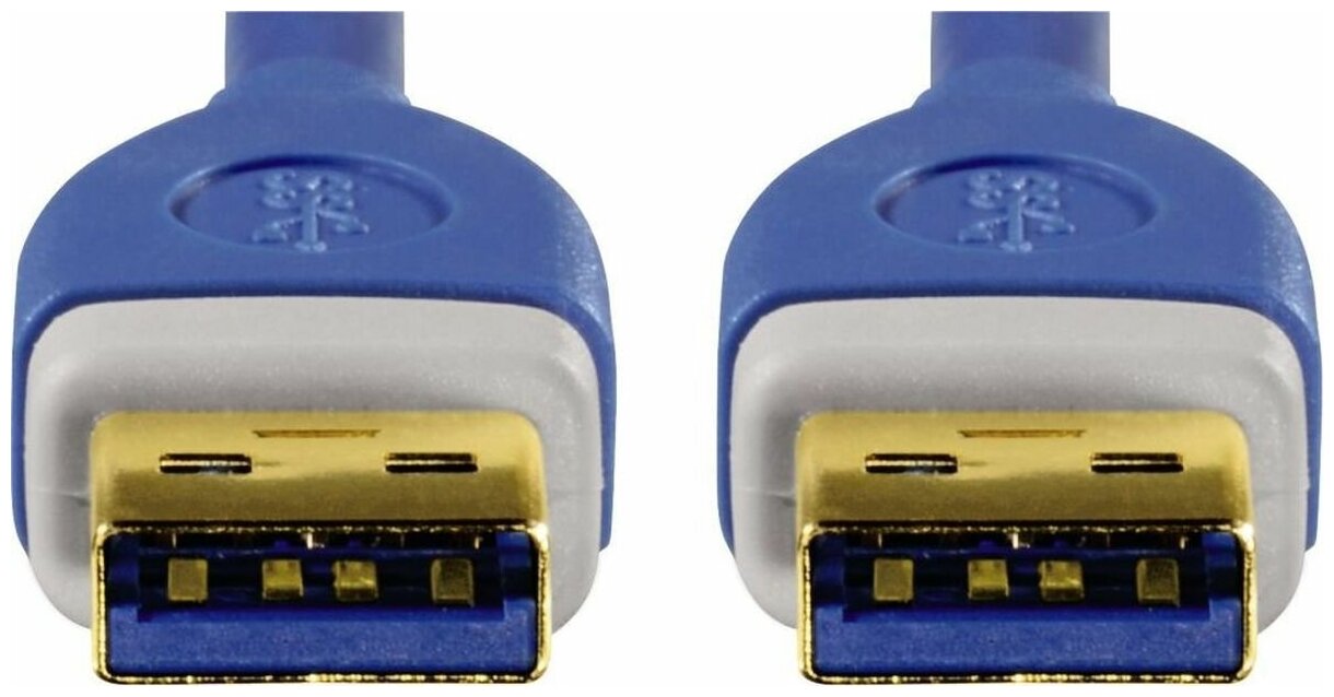 Кабель Hama USB A-USB A, M-M 1,8м Blue (H-39676) - фото №3