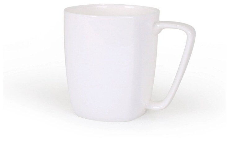 фото Кружка Квадрат 380 мл из костяного фарфора на 6 персон