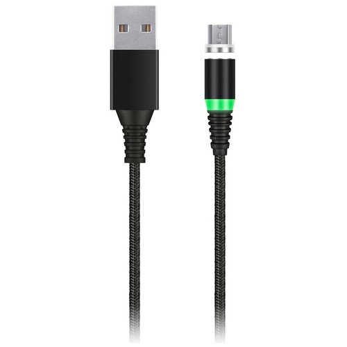 Кабель зарядки с магнитным отсоединяемым наконечником MicroUSB, длина 1.0 м, 2 А, черный (iK-10mt-2)