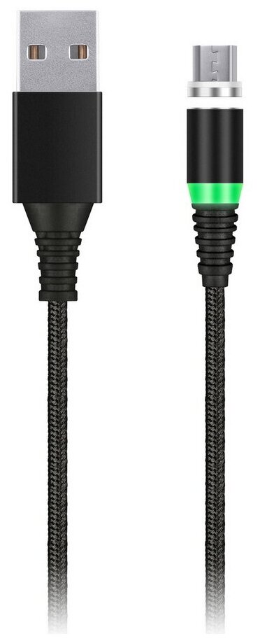 Кабель зарядки SmartBuy с магнитным отсоединяемым наконечником MicroUSB, 1.0 м, 2 А, черный