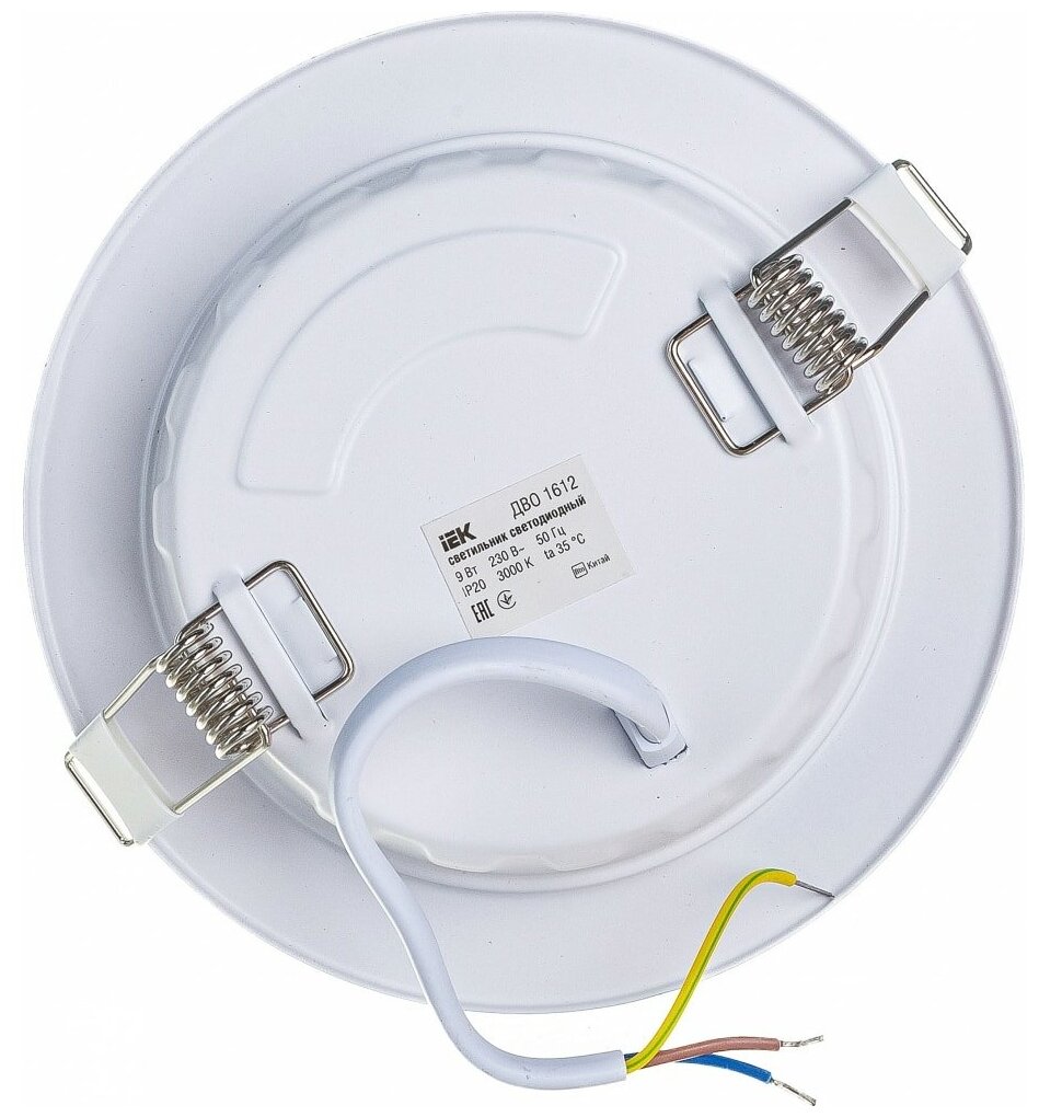 Iek LDVO0-1612-09-3000-K01 Светильник LED ДВО 1612 белый круг 9Вт 3000К IP20 {пластик. корпус диам - фотография № 4