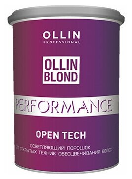 OLLIN, BLOND PERFORMANCE Open Tech Осветляющий порошок для открытых техник обесцвечивания волос 500г