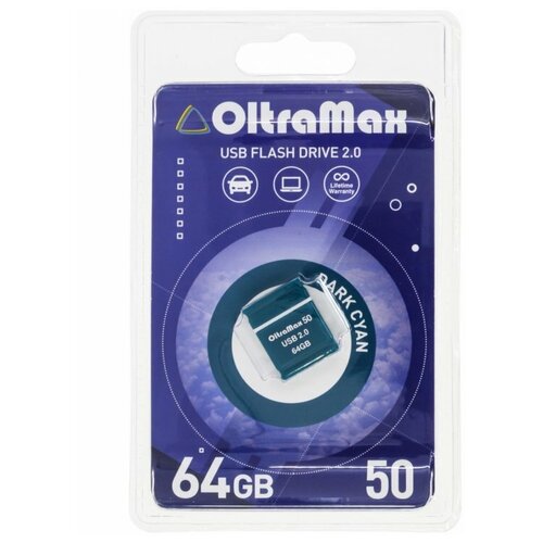 Флэш-накопитель OLTRAMAX OM-64GB-50-Dark Cyan 2.0 1185799 oltramax om 16gb 50 dark cyan 2 0