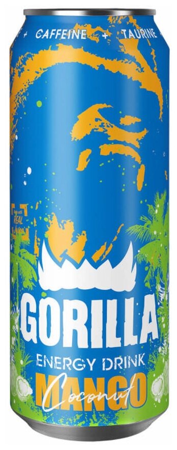 Энергетический напиток Gorilla (Горилла) со вкусом Манго и Кокос, 6 шт по 0,45 л - фотография № 2