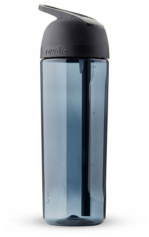 Спортивная бутылка для воды с трубочкой OWALA Flip Tritan с защитой от случайного вскрытия, 739мл, черный