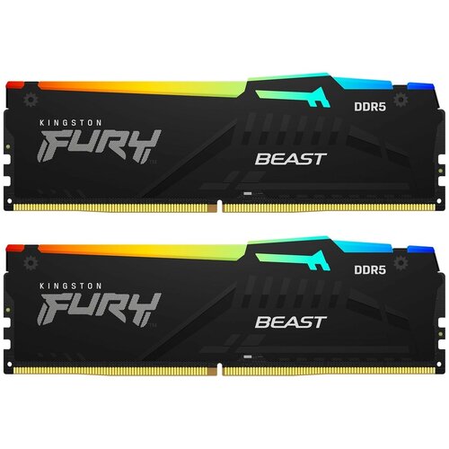 Оперативная память Kingston FURY Beast RGB 16 ГБ (8 ГБ x 2 шт.) DDR5 4800 МГц DIMM CL38 KF548C38BBAK2-16