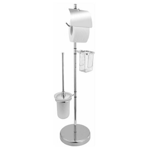 Стойка напольная с держателями для ершика бумаги и освежителя 3025 Хром 6500₽