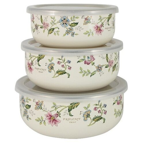Набор из 3-х мисок с крышками 14х16х18см.