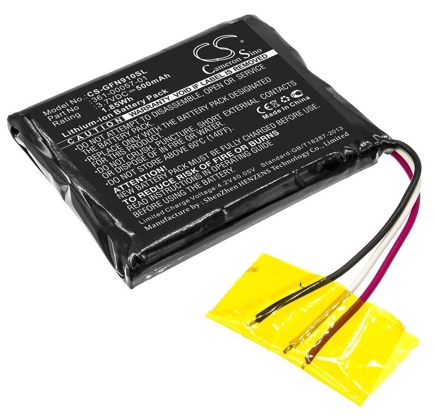 Аккумулятор CameronSino CS-GFN910SL для GPS-навигатора Garmin Forerunner 910XT (361-00057-01) 500mah