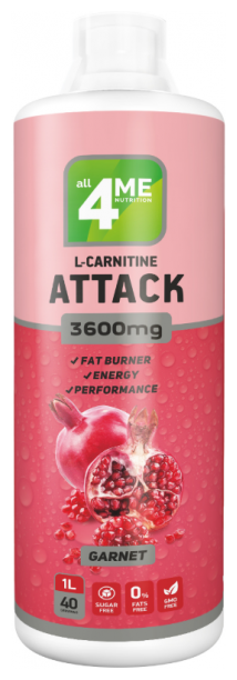 all4me L-carnitine + Guarana ATTACK 3600 1000 мл манго-груша