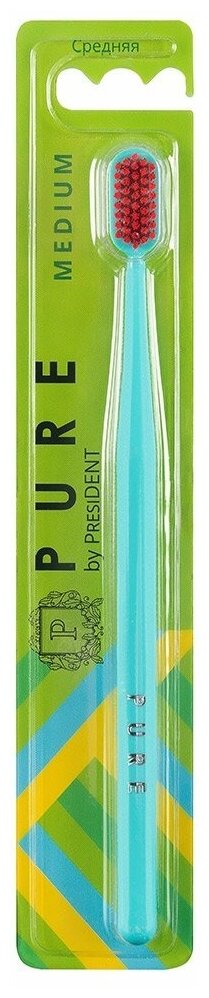 Зубная щетка Pure by PresiDENT Medium в ассортименте Премьер-продукт - фото №1