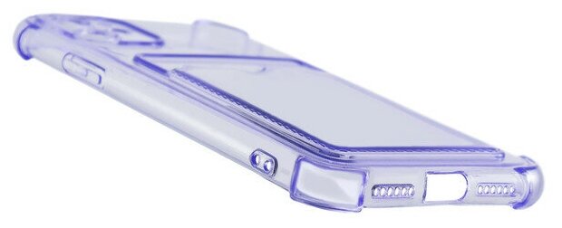 Чехол LuxCase для APPLE iPhone 12 TPU с картхолдером Transparent-Lilac 63542 - фото №6