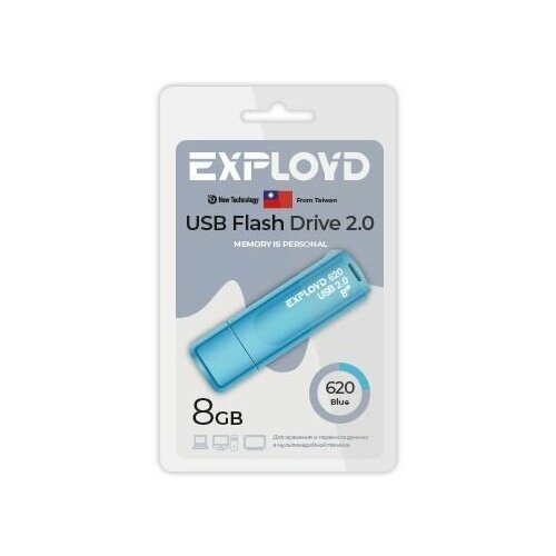 Флешка USB 2.0 Exployd 8 ГБ 620 ( EX-8GB-620-Blue )