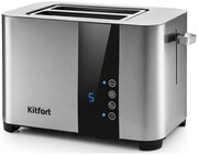 Тостер Kitfort КТ-2047 мощность 850 Вт, 7 степеней поджаривания, LED-дисплей, сенсорное управление, режим подогрева, разморозка, индикация режима работы, серебристый/черный