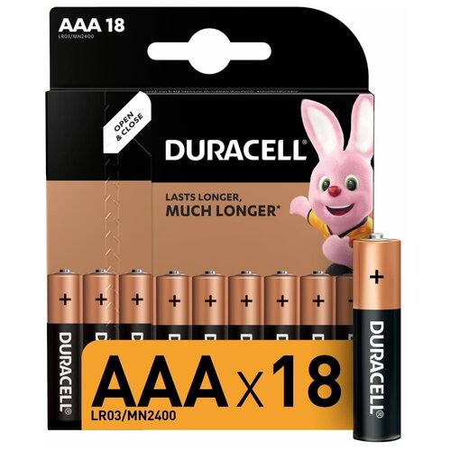 Duracell Элемент питания алкалиновый LR03-18BL BASIC (блист.18шт) Duracell Б0014449 элемент питания алкалиновый aaa lr03 18bl basic блист 18шт duracell б0014449