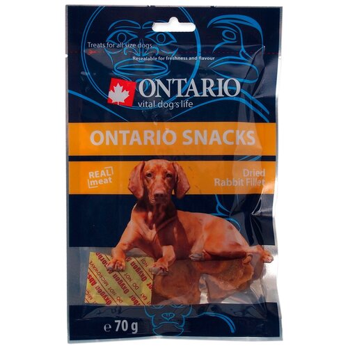 Ontario Dog 70г. Сухая закуска из филе кролика