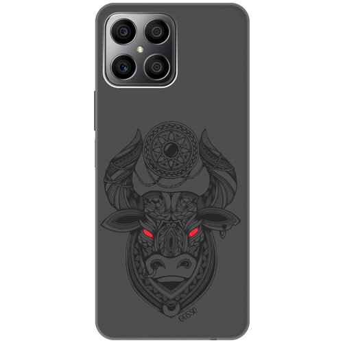 Матовый Soft Touch силиконовый чехол на Honor X8, Хонор Икс 8 с 3D принтом Grand Bull черный матовый soft touch силиконовый чехол на honor x8 хонор икс 8 с 3d принтом cosmocorgi черный