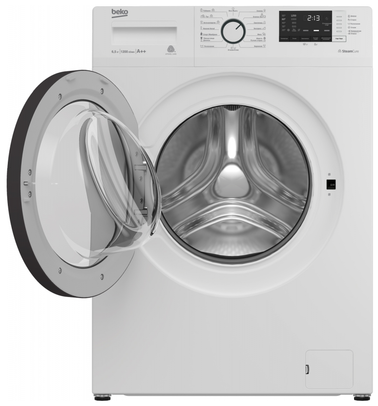 Узкая стиральная машина Beko WSRE6H612ZAWI, 6.5 кг, белый